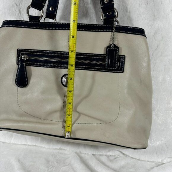 Vintage Coach Laura Leather Spectator Carryall Hand Bag Tote Off White Bone - Picture 14 of 16